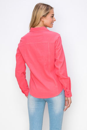 Button Down Long Sleeve Cotton Shirt