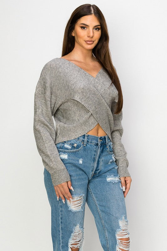 Solid Wrap Sweater