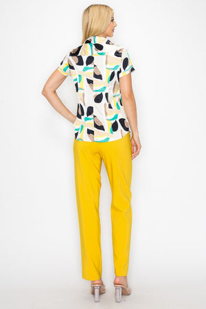 Satin Short Sleeve Multi Color with Pockets