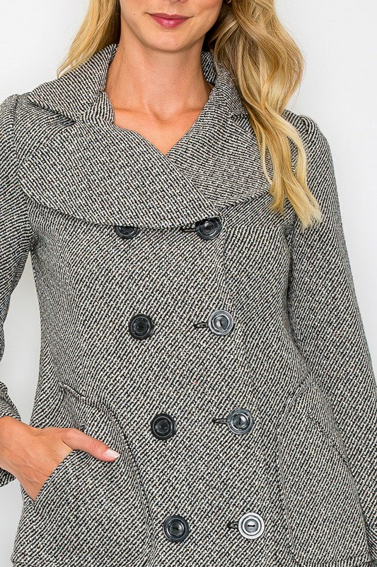 Double Breasted Coat with Lapel